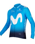 maillot de invierno de manga larga - MOVISTAR 2019 WINTER - blanco/azul/azul claro