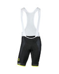 GIORDANA pantalones cortos de tirantes - MITCHELTON-SCOTT '20 - negro/amarillo