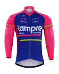 maillot de invierno de manga larga - LAMPRE 2017 WINTER - azul/rosa