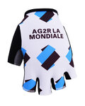 guantes de dedos cortos - AG2R 2017 - azul/negro/blanco
