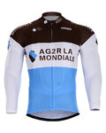maillot de invierno de manga larga - AG2R 2018 WINTER - azul claro/blanco/marrón
