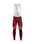 pantalones largos con tirantes - KATUSHA 2018 WINTER - rojo/granate