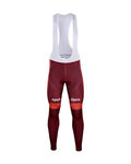 pantalones largos con tirantes - KATUSHA 2018 SUMMER - granate/rojo