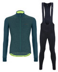 SANTINI jersey y pantalón de invierno - COLORE PURO WINTER - negro/verde