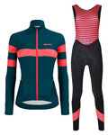SANTINI jersey y pantalón de invierno - CORAL B. LADY WINTER - negro/azul/rosa