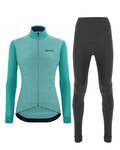 SANTINI jersey y pantalón de invierno - COLORE PURO LADY WNT - negro/azul claro