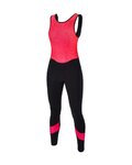SANTINI pantalones largos con tirantes - CORAL BENGAL LADY - rosa/negro