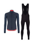 SANTINI jersey y pantalón de invierno - COLORE PURO+OMNIA - azul/negro