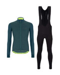 SANTINI jersey y pantalón de invierno - COLORE PURO+OMNIA - negro/verde