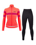 SANTINI jersey y pantalón de invierno - CORAL BENGAL+OMNIA W - negro/rosa