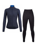 SANTINI jersey y pantalón de invierno - COLORE PURO+OMNIA W - azul/negro