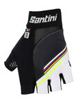 SANTINI guantes de dedos cortos - UCI GEL - negro/blanco
