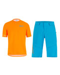 SANTINI Maillot y pantalón MTB - SASSO MTB - turquesa/naranja