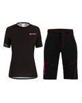 SANTINI Maillot y pantalón MTB - SASSO MTB LADY - rosa/negro