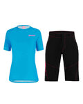 SANTINI Maillot y pantalón MTB - SASSO MTB LADY - turquesa/negro