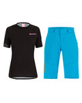 SANTINI Maillot y pantalón MTB - SASSO MTB LADY - negro/turquesa