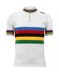 SANTINI jersey de manga corta - UCI EROICA - blanco/arcoíris
