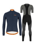 SANTINI jersey y pantalón de invierno - COLORE WINTER - negro/gris/azul