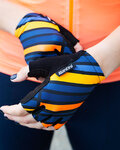 SANTINI guantes de dedos cortos - RAGGIO - amarillo/azul