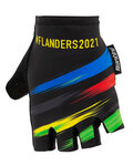 SANTINI guantes de dedos cortos - UCI WC FLANDERS 2021 - arcoíris/negro