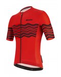 SANTINI jersey de manga corta - TONO PROFILO - negro/rojo