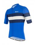 SANTINI jersey de manga corta - SLEEK BENGAL - blanco/azul