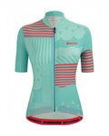 SANTINI maillot corto y pantalón corto - GIADA OPTIC LADY - negro/azul/rosa