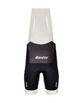 SANTINI pantalones cortos de tirantes - TOUR DE FRANCE 2022 - blanco/negro