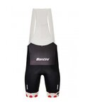 SANTINI pantalones cortos de tirantes - TOUR DE FRANCE 2022 - blanco/rojo/negro