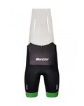 SANTINI pantalones cortos de tirantes - TOUR DE FRANCE 2022 - negro/verde