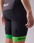 SANTINI pantalones cortos de tirantes - TOUR DE FRANCE 2022 - negro/verde