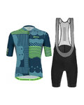 SANTINI maillot corto y pantalón corto - DELTA OPTIC - verde/negro/azul