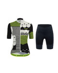 SANTINI maillot corto y pantalón corto - GIADA OPTIC LADY - negro/blanco/amarillo