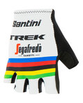 SANTINI guantes de dedos cortos - TREK SEGAFREDO 2020 - blanco/multicolor