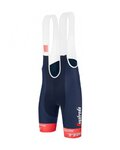 SANTINI pantalones cortos de tirantes - TREK SEGAFREDO 2022 FAN LINE - rosa/azul