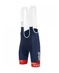 SANTINI pantalones cortos de tirantes - TREK SEGAFREDO 2022 FAN LINE - azul/rojo
