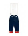 SANTINI pantalones cortos de tirantes - TREK SEGAFREDO 2022 ORIGINAL - rojo/azul