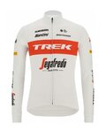 SANTINI maillot de invierno de manga larga - TREK SEGAFREDO 2022 WINTER - blanco/rojo