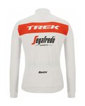 SANTINI maillot de invierno de manga larga - TREK SEGAFREDO 2022 WINTER - blanco/rojo