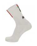 SANTINI calcetines clásicos - TREK SEGAFREDO 2022 - rojo/blanco