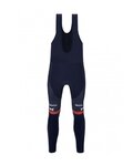 SANTINI pantalones largos con tirantes - TREK SEGAFREDO 2023 FAN LINE WINTER - azul/rojo