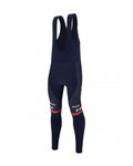 SANTINI pantalones largos con tirantes - TREK SEGAFREDO 2023 FAN LINE WINTER - azul/rojo