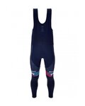 SANTINI pantalones largos con tirantes - TREK 2023 FACTORY RACING WINTER - azul