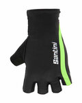SANTINI guantes de dedos cortos - X IRONMAN VIS - negro/verde