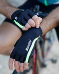 SANTINI guantes de dedos cortos - X IRONMAN VIS - negro/verde