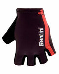 SANTINI guantes de dedos cortos - X IRONMAN DEA - granate/rosa