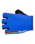 SANTINI guantes de dedos cortos - UCI RAINBOW - arcoíris/azul