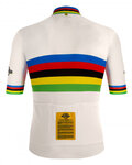 SANTINI jersey de manga corta - UCI WORLD 100 GOLD - arcoíris/blanco
