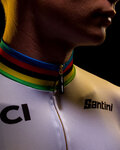 SANTINI jersey de manga corta - UCI WORLD 100 GOLD - arcoíris/blanco