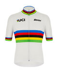 SANTINI jersey de manga corta - UCI WORLD CHAMP ECO - arcoíris/blanco